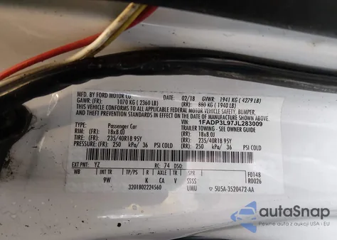 2018 Ford Focus St z USA, uszkodzony, nr VIN 1FADP3L97JL283009